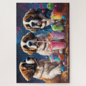 Puzzle St Bernard Puppies Party et Milkshakes (Vertical)