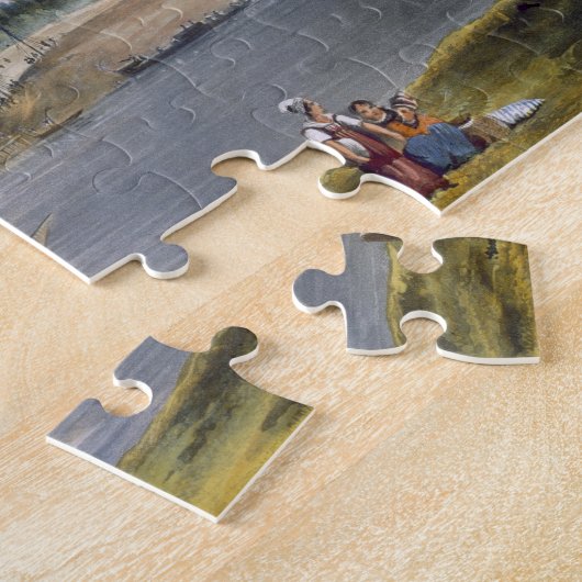 Puzzle St Denis, des "vues sur la Seine", gravée par (Côté)