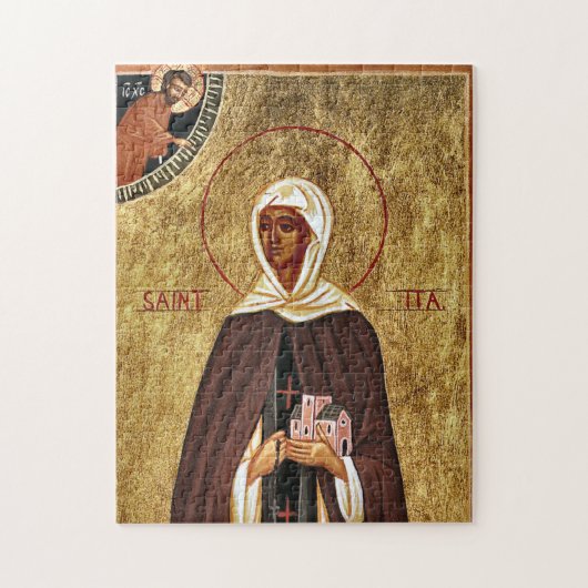 Puzzle St. Ita Hermitess of Killeedy Orthodox Icon  (Vertical)