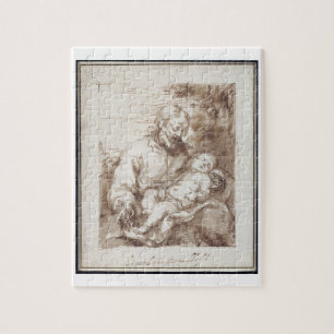 Puzzle St Joseph avec l'enfant de sommeil du Christ