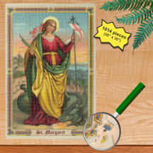 St Margaret avec le dragon et la bannière de résur