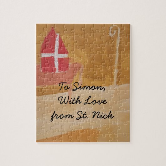 Puzzle St. Nick's Day Dutch Sinterklaas Watercolor Miter (Vertical)