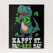 Puzzle St Pat T-Rex Saint Patrick's Day Dinosaur (Vertical)