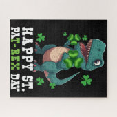 Puzzle St Pat T-Rex Saint Patrick's Day Dinosaur (Horizontal)