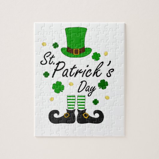 Puzzle St patrick Leprechaun (Vertical)