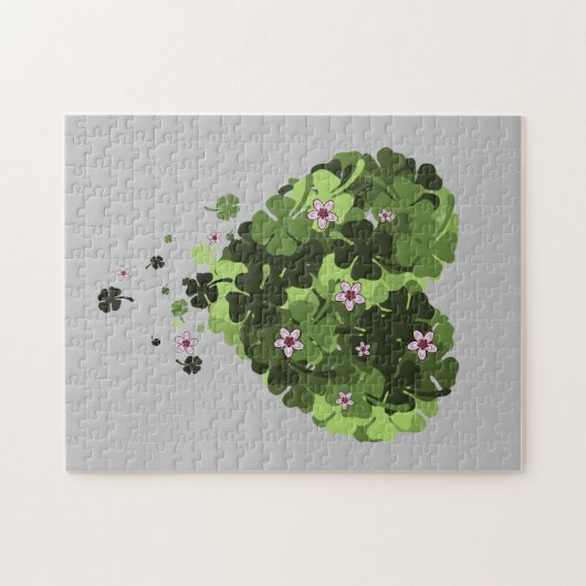 Puzzle St. Patrick's Clover Heart (Horizontal)
