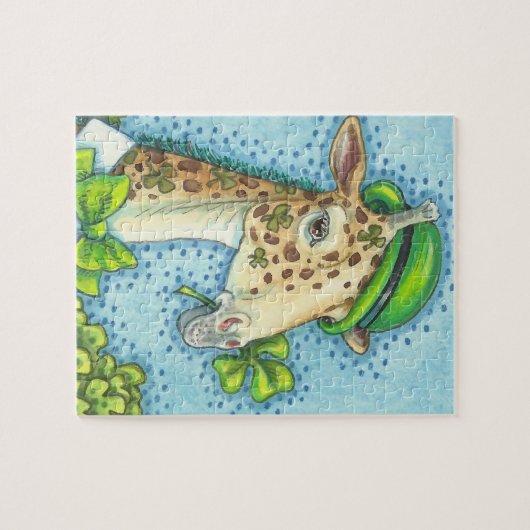 Puzzle St. Patrick's Day IRLANDAIS GIRAFFE & SHAMROCK PUZ (Horizontal)