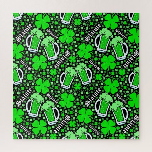 Puzzle St. Patrick's Day Slainte Green Boissons Clovers (Vertical)