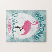 Puzzle St Petersburg Floride Flamant rose rose Rétro (Horizontal)