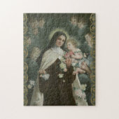 Puzzle St Therese peu d'anges d'anges de roses de fleur (Vertical)