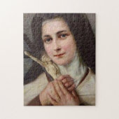 Puzzle St Therese peu de fleur avec le crucifix (Vertical)