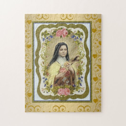 Puzzle St Therese peu de frontière de roses de crucifix (Vertical)