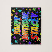 Puzzle "STACEY" Prénom, Fun "JOYEUX ANNIVERSAIRE" (Vertical)
