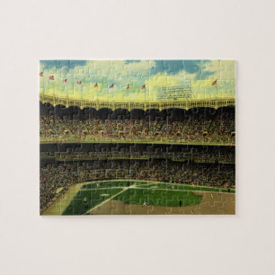 Puzzle Stade de baseball sportif vintage avec foule