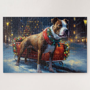 Puzzle Staffordshire Bull Terrier Noël Fête
