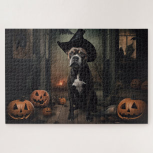 Puzzle Staffordshire Terrier Citrouilles Halloween effray