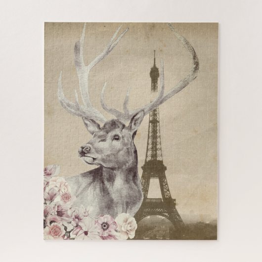 Puzzle Stag Fleur & Tour Eiffel (Vertical)