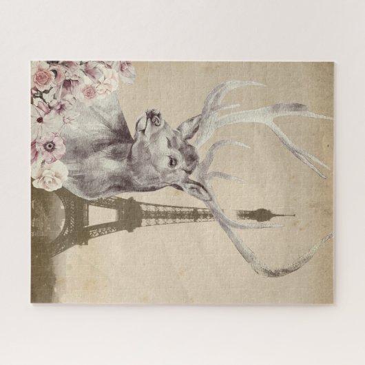 Puzzle Stag Fleur & Tour Eiffel (Horizontal)