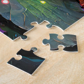 Puzzle Stained Glass Vibrant Lotus Flower (Côté)