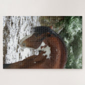 Puzzle Stallion de Mustang de neige tonnerre (Horizontal)
