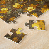 Puzzle Stallion noir avec Fleurs sauvages jaunes (Côté)