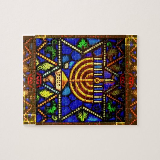 PUZZLE STAR OF DAVID AND MENORAH  (Horizontal)