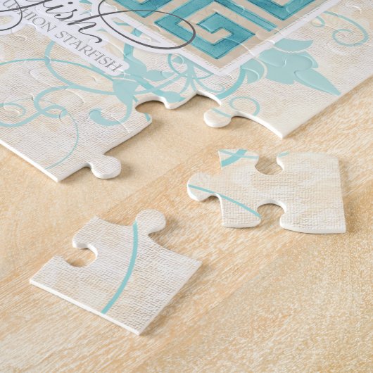 Puzzle Starfish Sea Shells Ocean Greek Key Pattern (Côté)