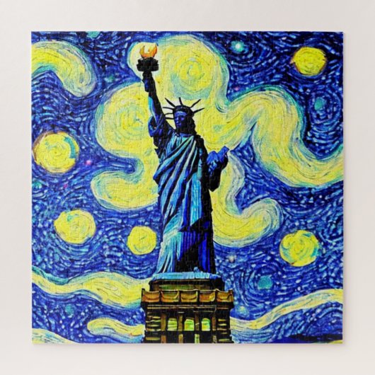 Puzzle Starry Night Statue De Liberty New York (Vertical)