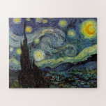 Puzzle Starry Night - van Gogh Peinture Art<br><div class="desc">De la lampe du mineur de Nuenen à celle qu'il plaça sur son rebord de fenêtre suivant la scène avec Gauguin ; de la vedette du soir il nota en 1875 dans Corot Olive Orchard à la lettre qu'il écrivit à son frère en août 1888, dans laquelle il disait :...</div>