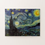 Puzzle Starry Night - van Gogh Peinture Art<br><div class="desc">De la lampe du mineur de Nuenen à celle qu'il plaça sur son rebord de fenêtre suivant la scène avec Gauguin ; de la vedette du soir il nota en 1875 dans Corot Olive Orchard à la lettre qu'il écrivit à son frère en août 1888, dans laquelle il disait :...</div>