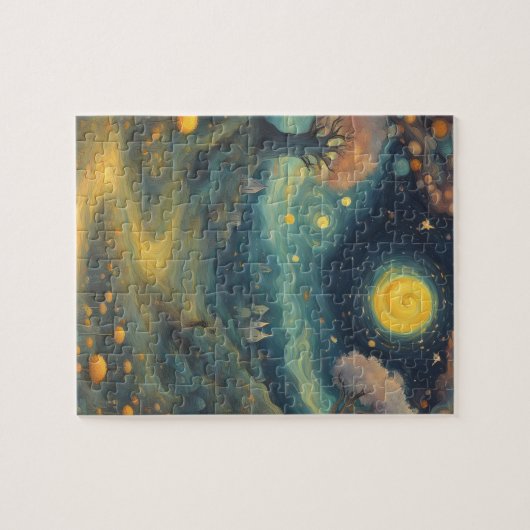 Puzzle Starry Night Van Gogh Style Forêt Imaginaire (Horizontal)