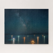 Puzzle Starry Sea and Night Fishing Lights (Horizontal)