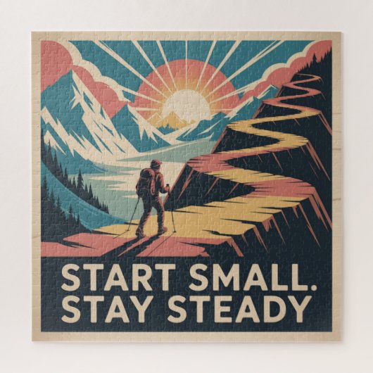 Puzzle Start Small. Stay Steady (Vertical)