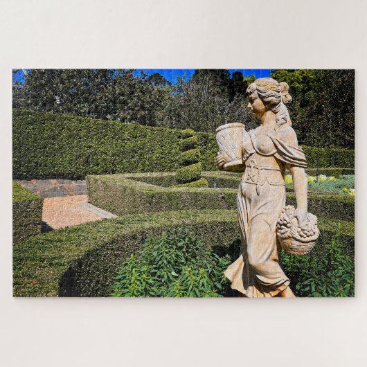 Puzzle Statue dans un jardin de printemps (Horizontal)