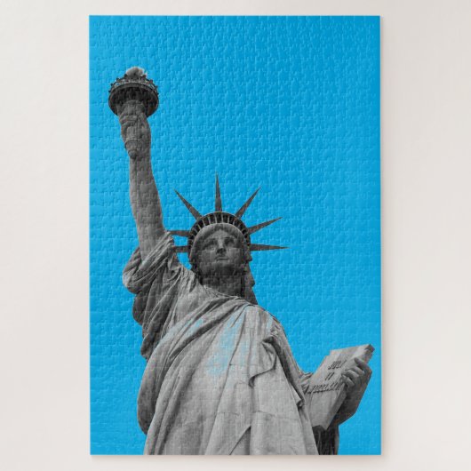 Puzzle Statue d'Art Pop de Liberty Blue Grey New York (Vertical)