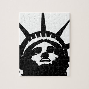Puzzle Statue d'Art Pop Noir & Blanc de la Liberté