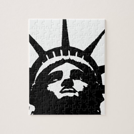 Puzzle Statue d'Art Pop Noir & Blanc de la Liberté (Vertical)