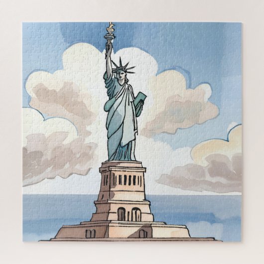 Puzzle Statue de la Liberté | Monument aquarelle (Vertical)