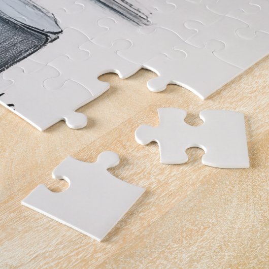 Puzzle Statue du chiot mignon (Côté)