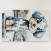 Puzzle Statue du chiot mignon (Horizontal)