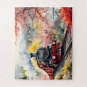 Puzzle Steam Train Dreams Landscape Watercolour Artwork j (Vertical)