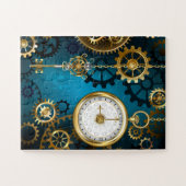 Puzzle Steampunk Arrière - plan turquoise avec Gears (Horizontal)