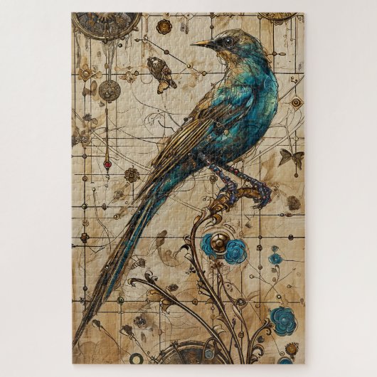 Puzzle Steampunk Bird Art Difficulté (Vertical)