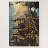 Puzzle Steampunk City au bord de la rivière (Vertical)