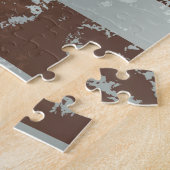 Puzzle Steampunk Clock and Turquoise Roses on Striped (Côté)