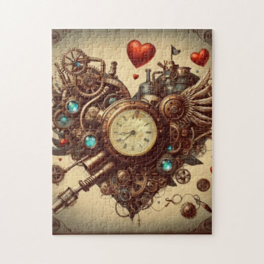 Puzzle Steampunk cœur / Saint-Valentin (Vertical)