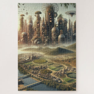 Puzzle Steampunk Garden City Imaginaire City