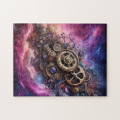 Puzzle Steampunk Industrial Clocwork Purple and Pink (Horizontal)