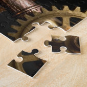 Puzzle Steampunk Mechanical Owl on Clockwork Branch Art (Côté)