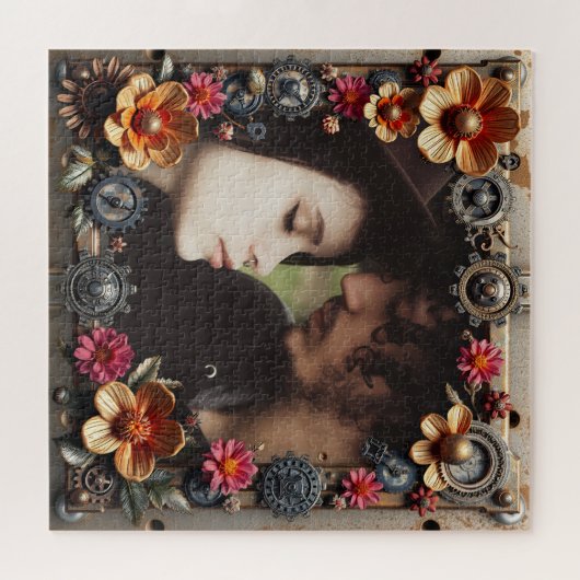 Puzzle Steampunk Romantic Photo Personalized (Horizontal)